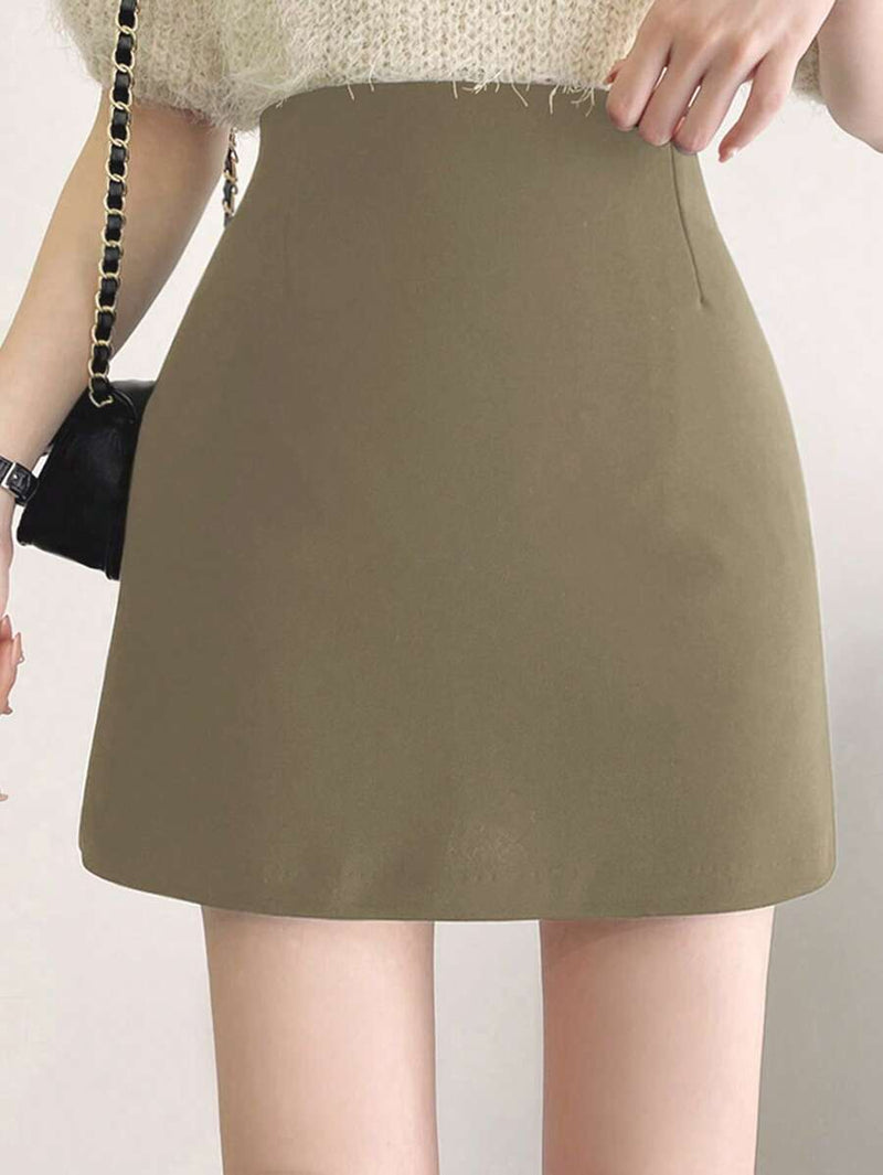 DAZY Saia Básica De Cor Sólida Para Lazer De Verão Bellizzi 