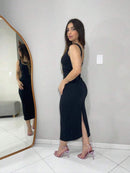 Vestido Midi Feminino Malha Slim Fit Elegante Bellizzi 