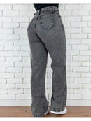 Calça Wide Leg Pantalona Feminina Jeans Cintura Alta Bellizzi 