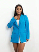 Blazer Feminino Alongado de Alfaiataria com Botão Social Bellizzi 