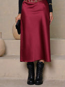 Saia em Cetim Midi com Elástico Bellizzi 