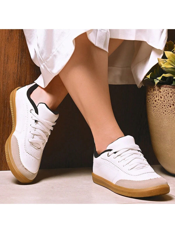 Tênis Feminino Branco Aveia Sintético Casual Cano Baixo KAUZE