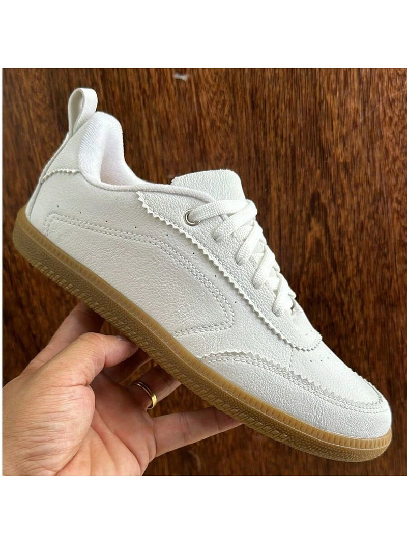 Tênis Feminino Branco Aveia Sintético Casual Cano Baixo KAUZE