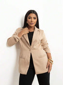 Blazer Feminino Alongado de Alfaiataria com Botão Social Bellizzi 