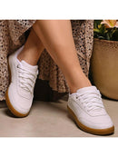 Tênis Feminino Branco Aveia Sintético Casual Cano Baixo KAUZE Bellizzi 