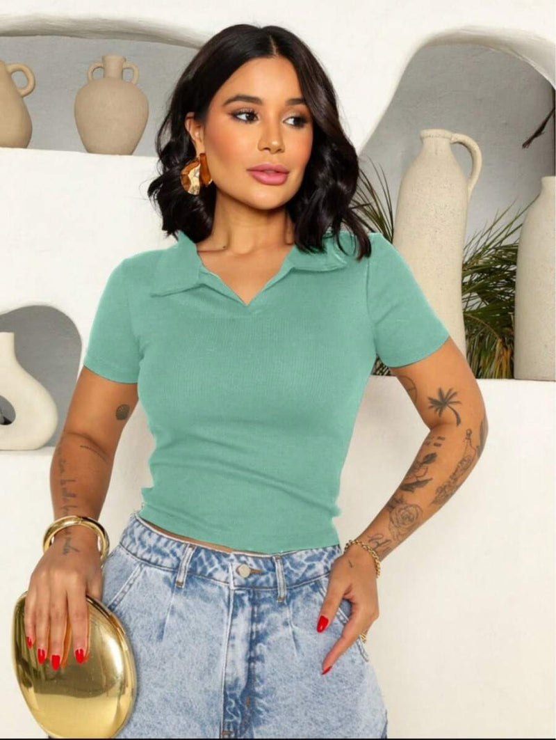 Camisa polo Feminina Manga curta Algodao Bellizzi 