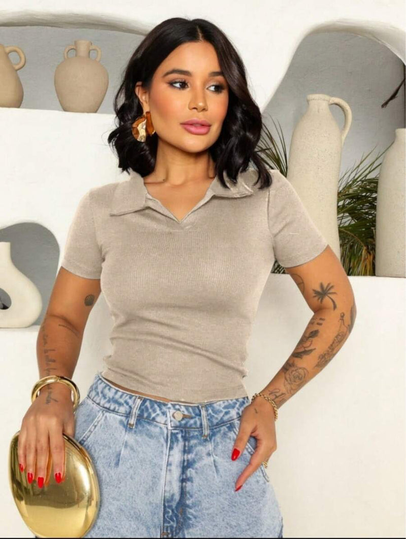 Camisa polo Feminina Manga curta Algodao Bellizzi 