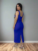 Vestido Midi Feminino Malha Slim Fit Elegante Bellizzi 