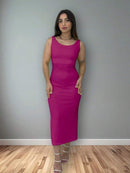 Vestido Midi Feminino Malha Slim Fit Elegante Bellizzi 