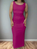 Vestido Midi Feminino Malha Slim Fit Elegante Bellizzi 