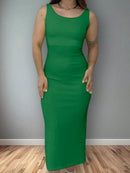 Vestido Midi Feminino Malha Slim Fit Elegante Bellizzi 