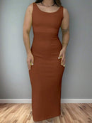 Vestido Midi Feminino Malha Slim Fit Elegante Bellizzi 