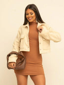 Casaco Feminino Curto Soft Elegante Estilo Casual Bellizzi 