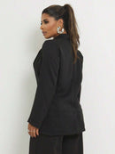 Blazer Feminino Alongado de Alfaiataria com Botão Social Bellizzi 