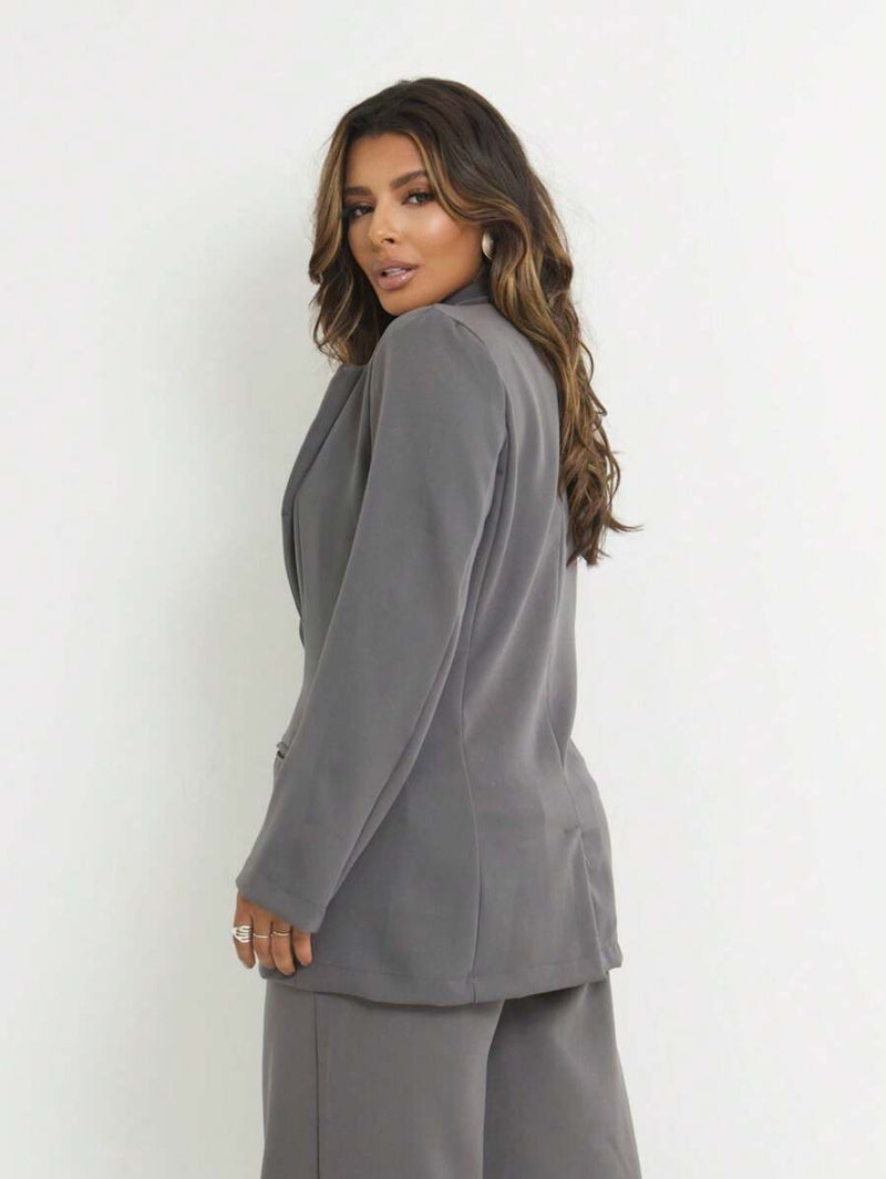 Blazer Feminino Alongado de Alfaiataria com Botão Social Bellizzi 