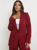 Blazer Feminino Alongado de Alfaiataria com Botão Social Bellizzi 