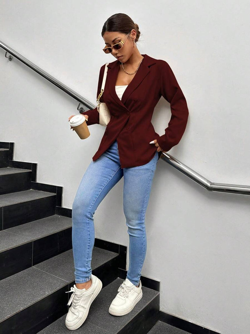 Blazer Feminino Alfaiataria Elegante Casual Social Confortável