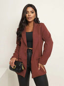 Blazer Feminino Alongado de Alfaiataria com Botão Social Bellizzi 