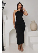 Vestido Longo Feminino Colete Ajuste Corpo Elegante Bellizzi 