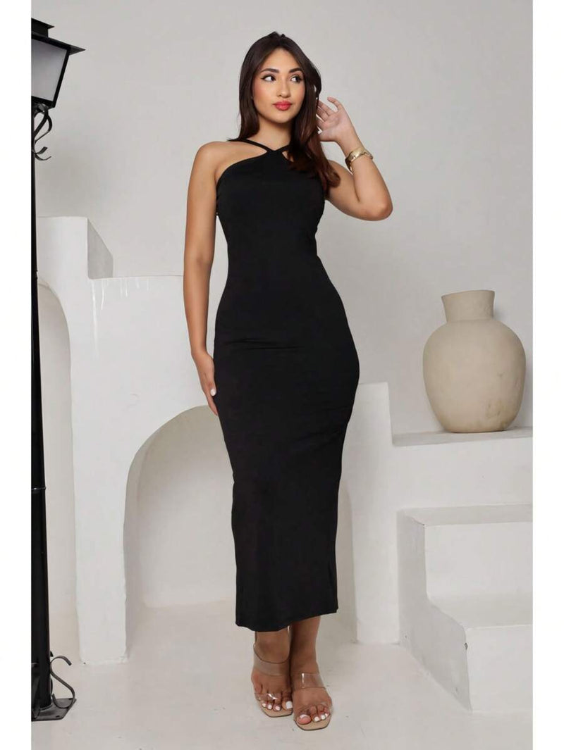 Vestido Longo Feminino Colete Ajuste Corpo Elegante Bellizzi 