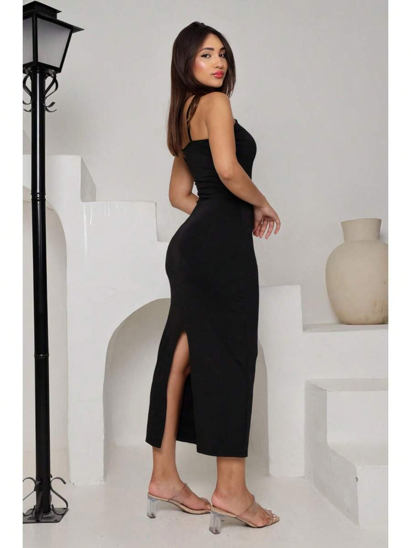 Vestido Longo Feminino Colete Ajuste Corpo Elegante Bellizzi 