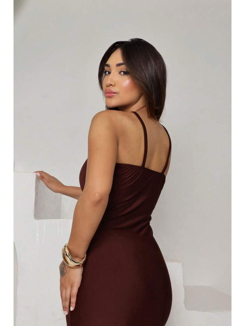 Vestido Longo Feminino Colete Ajuste Corpo Elegante Bellizzi 