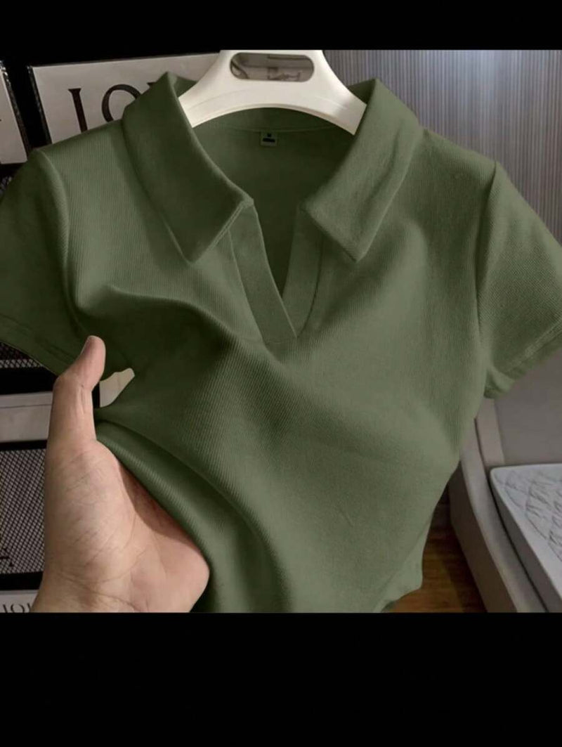 Camisa Polo Feminina de Algodão Ribana Premium Casual