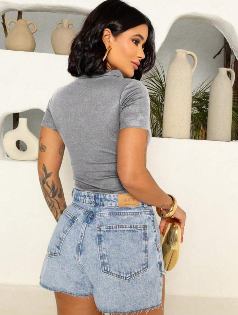 Camisa Polo Feminina de Algodão Ribana Premium Casual