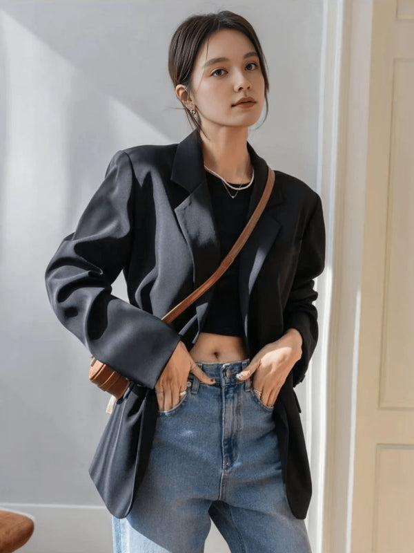 Blazer Feminino Alfaiataria com Forro e Ombreiras - Bellizzi Bellizzi 