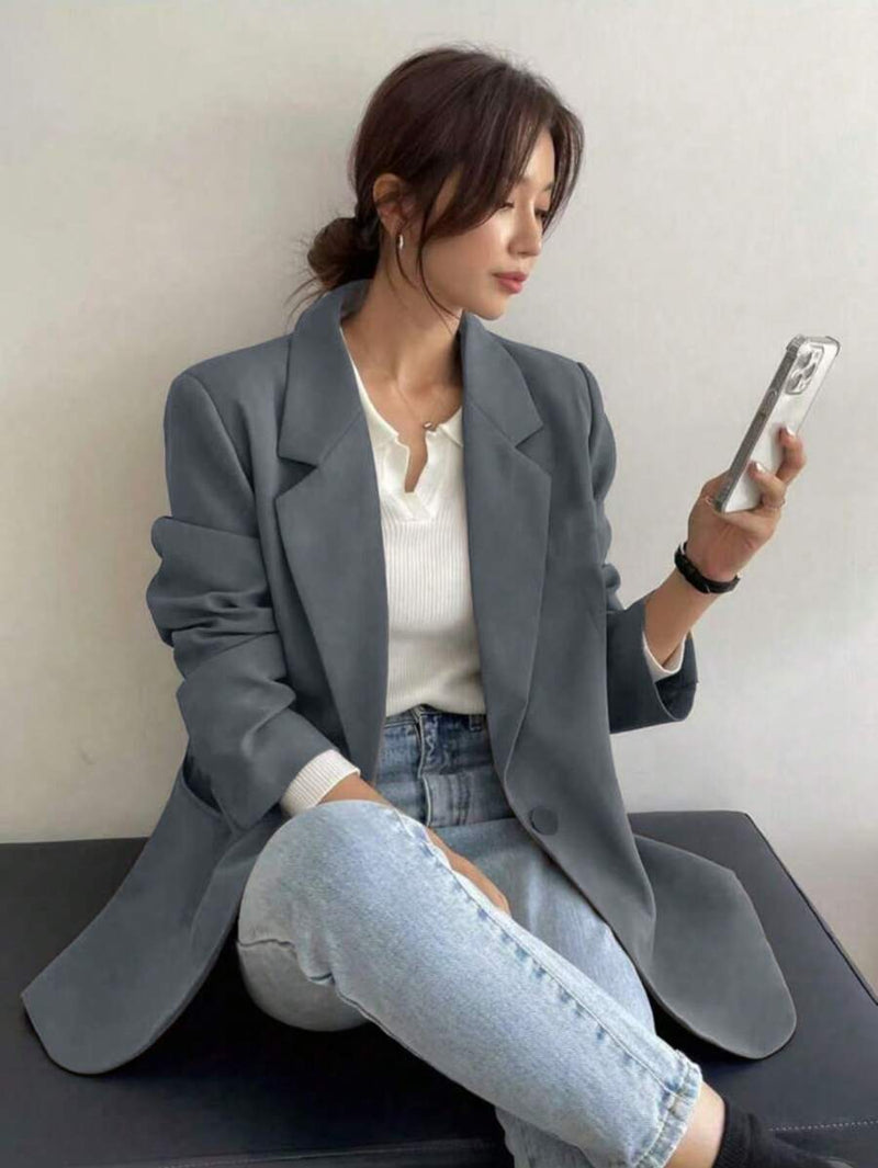 Blazer Feminino Alfaiataria com Forro e Ombreiras - Bellizzi Bellizzi 