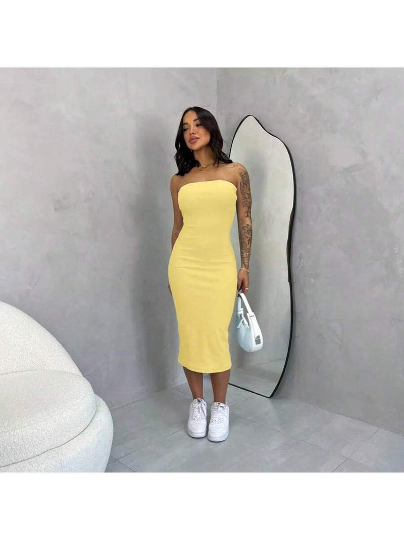 Vestido Midi Feminino Tomara que Caia Premium Bellizzi 