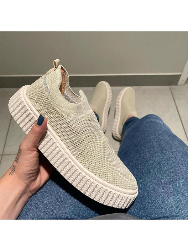 Tênis Meia Feminino Slip On Casual Nylon Soft Ultra Leve