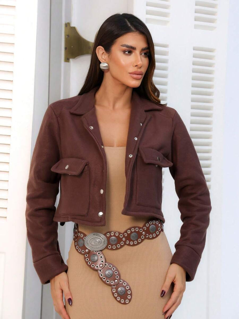 Casaco Feminino Curto Soft Elegante Estilo Casual Bellizzi 