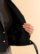 Jaqueta Feminina em Poliéster com Bolso e Fivela Casual Bellizzi 