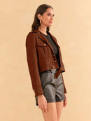 Jaqueta Feminina em Poliéster com Bolso e Fivela Casual Bellizzi 