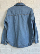 Jaqueta Jeans Feminina de Algodão Ombro Caído Casual Bellizzi 