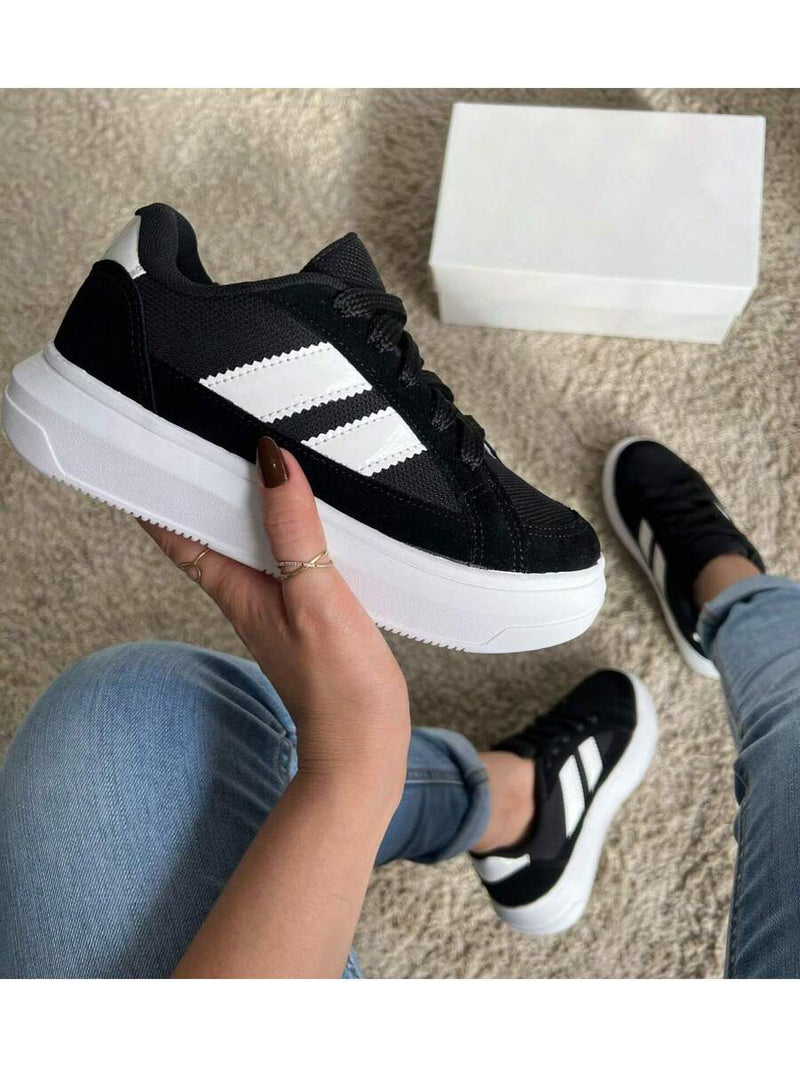 Tênis Feminino Camurça Plataforma Casual Conforto Inverno Bellizzi 