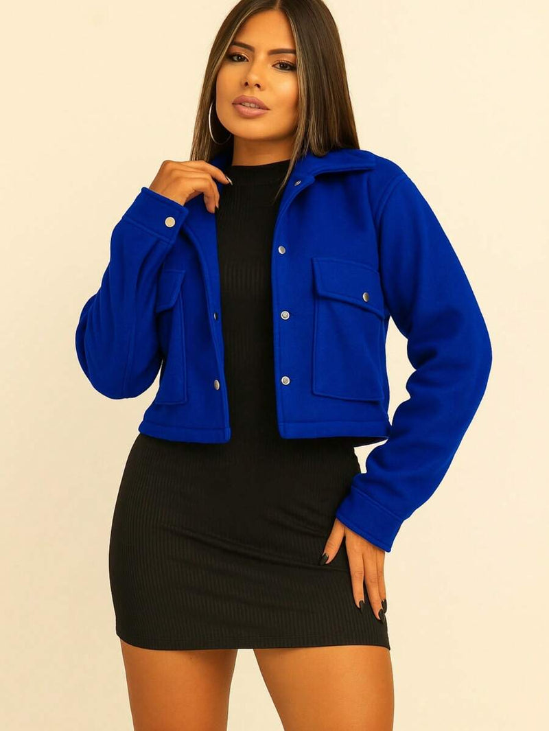 Casaco Feminino Curto Soft Elegante Estilo Casual Bellizzi 