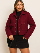 Casaco Feminino Curto Soft Elegante Estilo Casual Bellizzi 