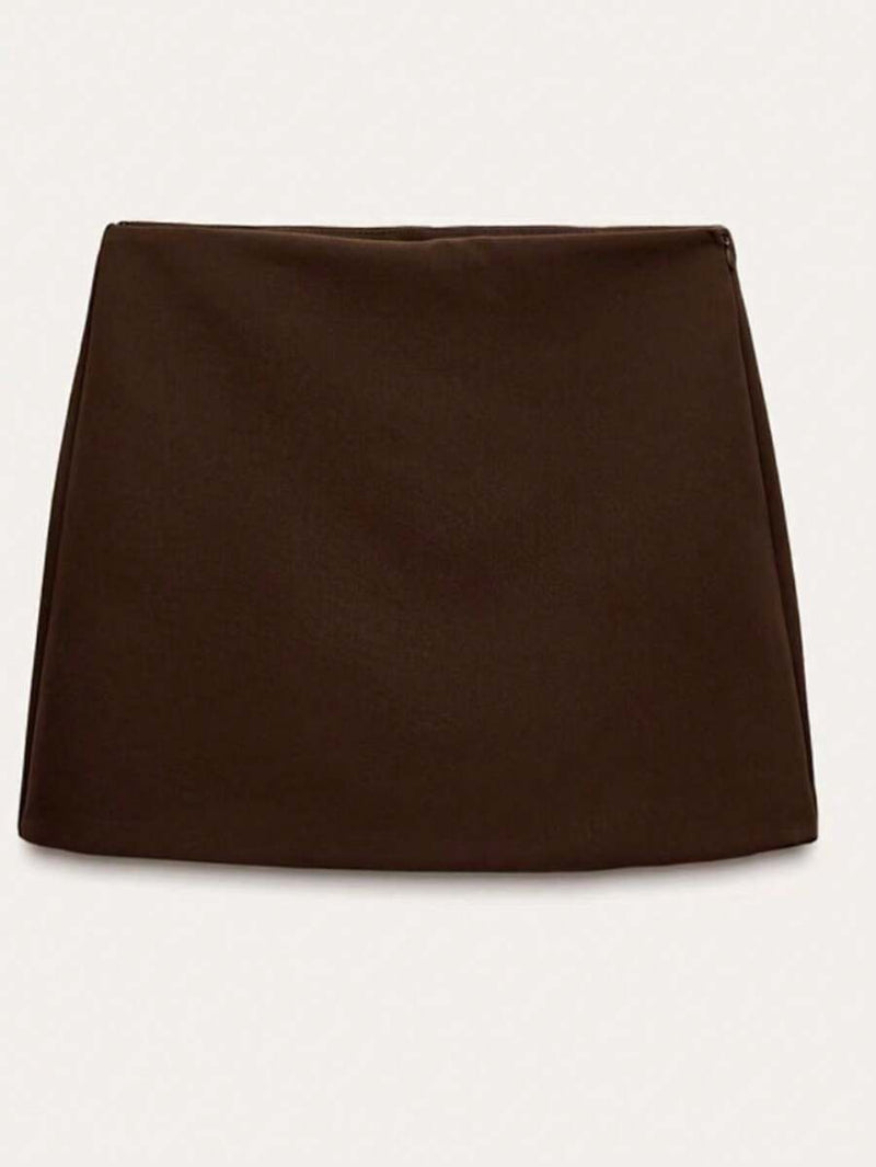 Saia Feminina Curta em Tecido Alfaiataria Estilo Casual