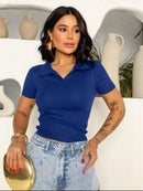 Camisa Polo Feminina de Algodão Ribana Premium Casual