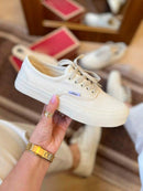 Tênis Feminino Slip On Bege Linho Casual Confortável Bellizzi 