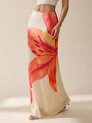 SHEIN Tall Saia de Tule com Estampa Floral e Bainha Tipo Sereia Cintura Baixa, Férias Bellizzi 