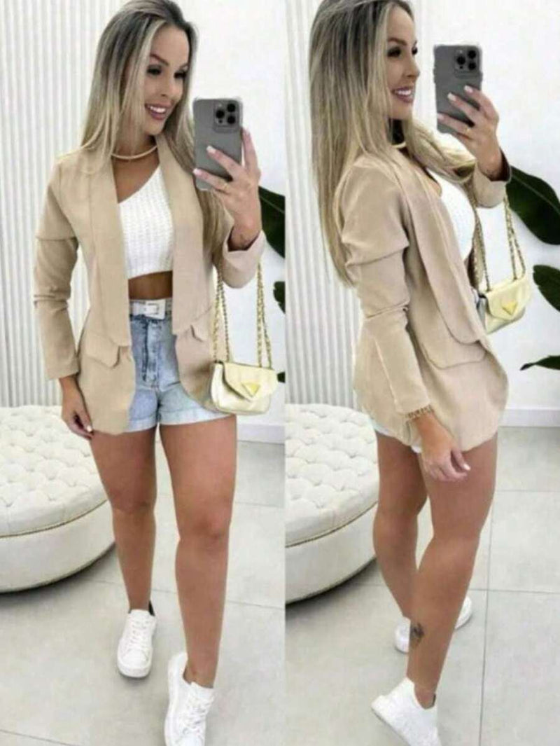 Blazer Feminino Alfaiataria Social Elegante Tecido - Bellizzi Bellizzi 