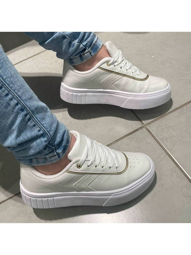 Tênis Feminino Casual Retrô Clássico Napa Confortável
