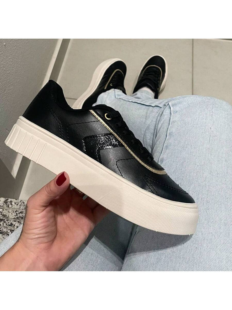 Tênis Feminino Casual Retrô Clássico Napa Confortável