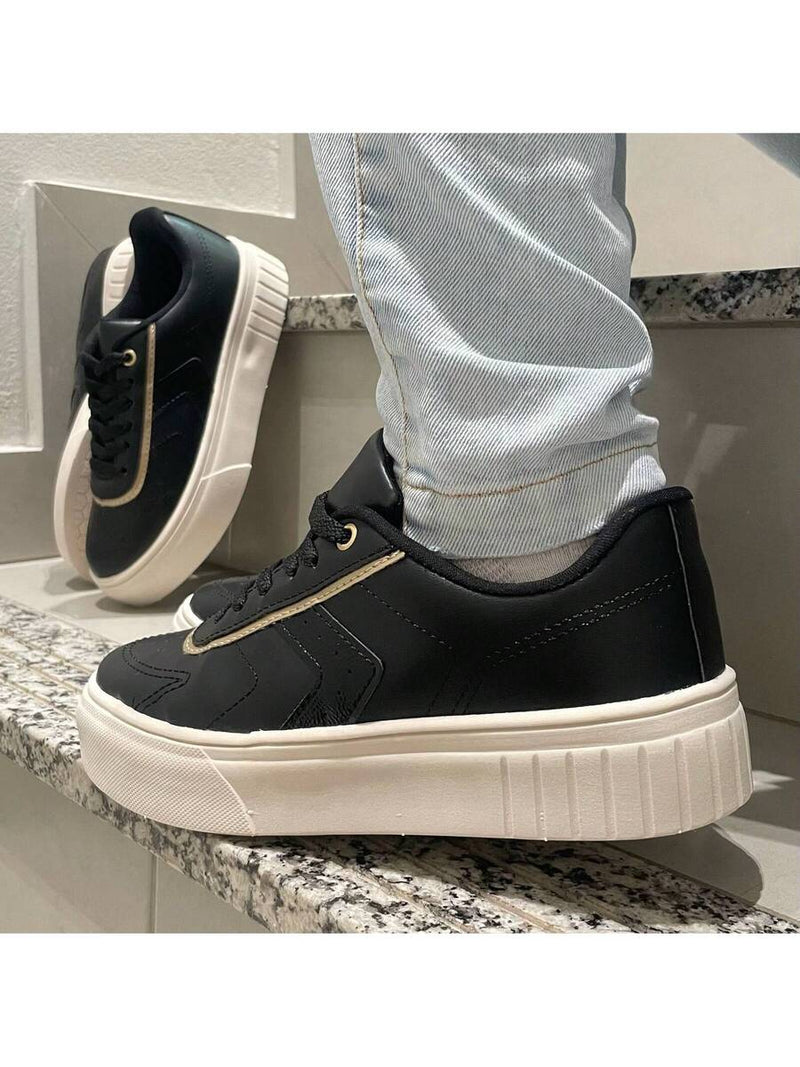 Tênis Feminino Casual Retrô Clássico Napa Confortável
