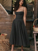 Vestidos longos vintage franceses estilo corte com cabresto Bellizzi 