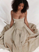 Vestidos longos vintage franceses estilo corte com cabresto Bellizzi 