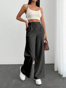 Calça Pantalona Feminina Alfaiataria Fecho Italiano Cruzado Bellizzi 